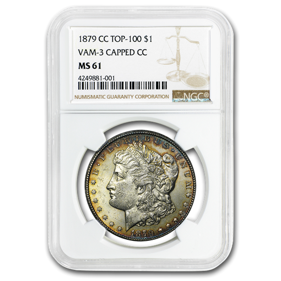 1879-CC Morgan Dollar MS-61 NGC (Capped CC, VAM 3 Top 100) 1879-CC Morgan Dollar MS-61 NGC (Capped CC, VAM 3 Top 100)